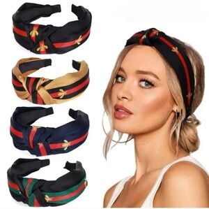 Nwot Bee Top knot Black, Pink & green Glam band headband Hair Accessories